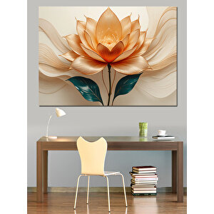 Işıklı Şeffaf Lotus Çiçeği Dekoratif Kanvas - Mdf Ahşap Tablo 100x140 cm