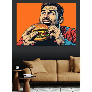 Çizgi Roman Tarzı Adam Dekoratif Kanvas - Mdf Ahşap Tablo 100x140 cm