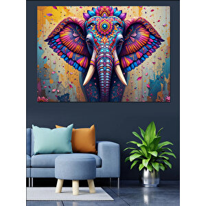 Renkli Soyut Fildişi Portresi Dekoratif Kanvas - Mdf Ahşap Tablo