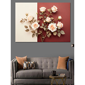 Altın Sarısı Çiçek Dalları Dekoratif Kanvas - Mdf Ahşap Tablo 50x70 cm