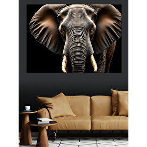 Büyük Kulaklı Afrika Fili Dekoratif Kanvas - Mdf Ahşap Tablo 50x70 cm