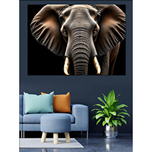 Büyük Kulaklı Afrika Fili Dekoratif Kanvas - Mdf Ahşap Tablo 50x70 cm