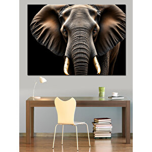 Büyük Kulaklı Afrika Fili Dekoratif Kanvas - Mdf Ahşap Tablo