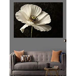 Beyaz Çiçekler Buketi Dekoratif Kanvas - Mdf Ahşap Tablo 50x70 cm