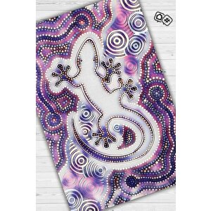 Kertenkele Temalı Modern Salon Halısı Etnik Desenli Halı Çok Renkli Oturma Odası Halısı 160x240 cm