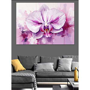 Sulu Boya Orkide Dekoratif Kanvas - Mdf Ahşap Tablo 50x70 cm