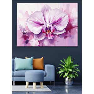 Sulu Boya Orkide Dekoratif Kanvas - Mdf Ahşap Tablo 50x70 cm
