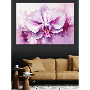Sulu Boya Orkide Dekoratif Kanvas - Mdf Ahşap Tablo 70x100 cm