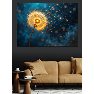 Parlayan Sarı Karahindiba Çiçeği Dekoratif Kanvas - Mdf Ahşap Tablo 100x140 cm
