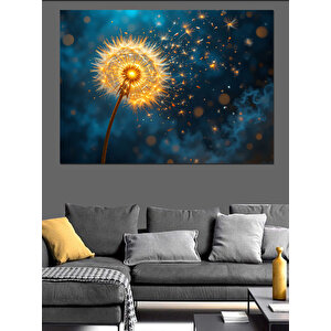 Parlayan Sarı Karahindiba Çiçeği Dekoratif Kanvas - Mdf Ahşap Tablo 50x70 cm