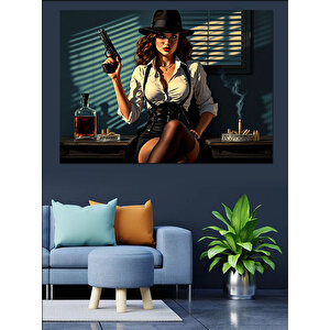 Klasik Film Dedektifi Dekoratif Kanvas - Mdf Ahşap Tablo 70x100 cm