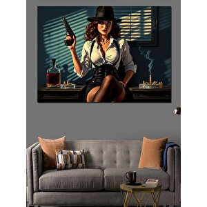 Klasik Film Dedektifi Dekoratif Kanvas - Mdf Ahşap Tablo 50x70 cm