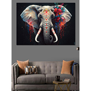 Sanatsal Fil Portresi Dekoratif Kanvas - Mdf Ahşap Tablo 70x100 cm