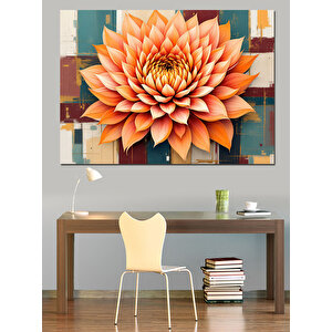 Sanatsal Lotus Çiçeği Dekoratif Kanvas - Mdf Ahşap Tablo 25x35 cm