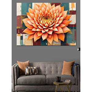 Sanatsal Lotus Çiçeği Dekoratif Kanvas - Mdf Ahşap Tablo