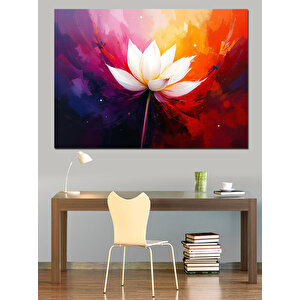 Renk Patlamalı Lotus Çiçeği Dekoratif Kanvas - Mdf Ahşap Tablo