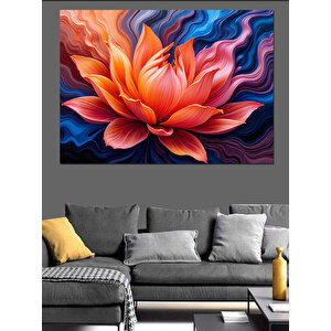 Parlayan Lotus Çiçeği Dekoratif Kanvas - Mdf Ahşap Tablo 50x70 cm