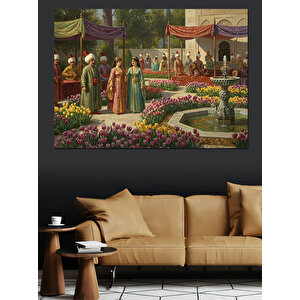 Osmanlıda Bahçe Töreni Dekoratif Kanvas - Mdf Ahşap Tablo 25x35 cm