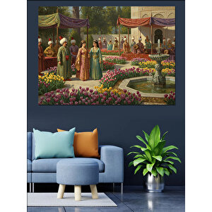 Osmanlıda Bahçe Töreni Dekoratif Kanvas - Mdf Ahşap Tablo 70x100 cm