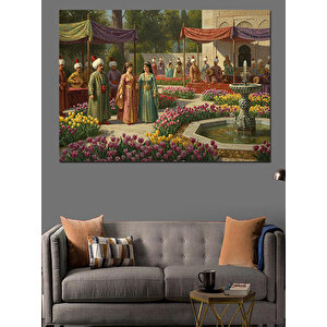 Osmanlıda Bahçe Töreni Dekoratif Kanvas - Mdf Ahşap Tablo 70x100 cm