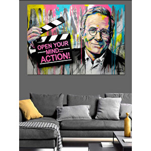 Film Yönetmeni Grafiti Dekoratif Kanvas - Mdf Ahşap Tablo