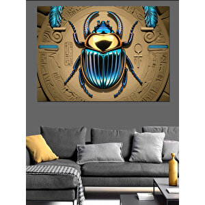 Antik Mısır Böceği Dekoratif Kanvas - Mdf Ahşap Tablo 100x140 cm