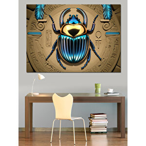 Antik Mısır Böceği Dekoratif Kanvas - Mdf Ahşap Tablo 70x100 cm