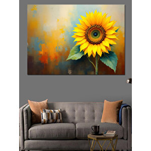 Güneş Işığında Ayçiçeği Dekoratif Kanvas - Mdf Ahşap Tablo 100x140 cm