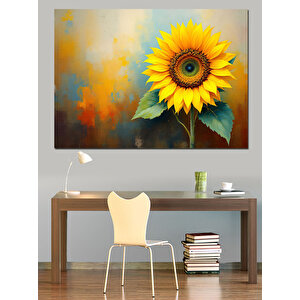 Güneş Işığında Ayçiçeği Dekoratif Kanvas - Mdf Ahşap Tablo 100x140 cm