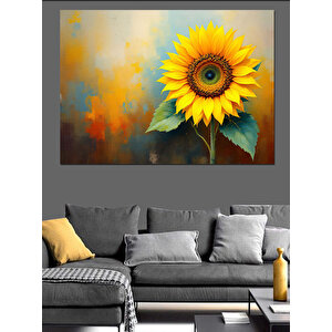 Güneş Işığında Ayçiçeği Dekoratif Kanvas - Mdf Ahşap Tablo 100x140 cm