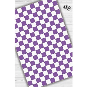 Homshtag Minimalist Damalı Pembe Beyaz Halı Kareli Oturma Odası Halısı Retro Tarzı Salon Halısı