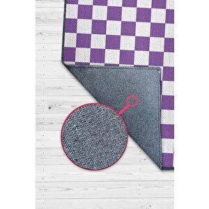 Homshtag Minimalist Damalı Pembe Beyaz Halı Kareli Oturma Odası Halısı Retro Tarzı Salon Halısı
