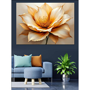 Altın Sarısı Büyük Çiçek Dekoratif Kanvas - Mdf Ahşap Tablo 50x70 cm