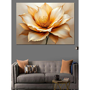 Altın Sarısı Büyük Çiçek Dekoratif Kanvas - Mdf Ahşap Tablo 50x70 cm