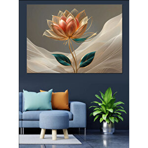 Lotus Çiçeği Dingin Stil Dekoratif Kanvas - Mdf Ahşap Tablo 70x100 cm