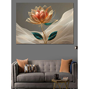 Lotus Çiçeği Dingin Stil Dekoratif Kanvas - Mdf Ahşap Tablo 70x100 cm