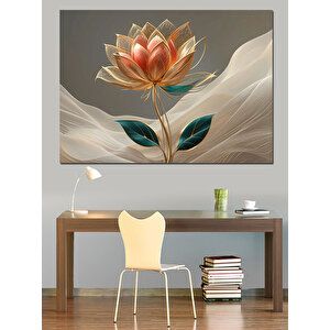 Lotus Çiçeği Dingin Stil Dekoratif Kanvas - Mdf Ahşap Tablo 70x100 cm