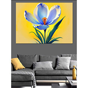 Sarı Çiçek Açan Bitki Dekoratif Kanvas - Mdf Ahşap Tablo 35x50 cm