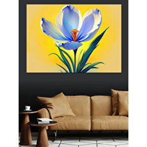 Sarı Çiçek Açan Bitki Dekoratif Kanvas - Mdf Ahşap Tablo 35x50 cm