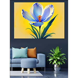 Sarı Çiçek Açan Bitki Dekoratif Kanvas - Mdf Ahşap Tablo