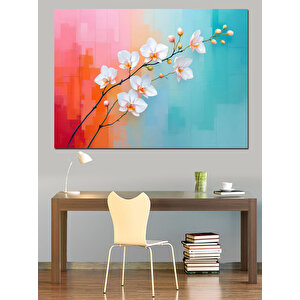 Bahar Çiçekleri Ve Pastel Dekoratif Kanvas - Mdf Ahşap Tablo 50x70 cm