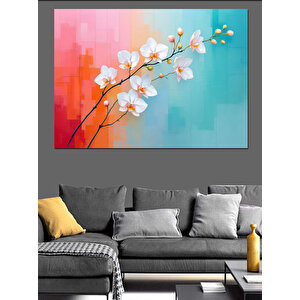 Bahar Çiçekleri Ve Pastel Dekoratif Kanvas - Mdf Ahşap Tablo