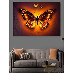 Parlayan Kelebek Ve Işıklar Dekoratif Kanvas - Mdf Ahşap Tablo 35x50 cm