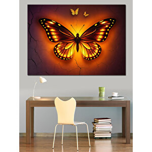 Parlayan Kelebek Ve Işıklar Dekoratif Kanvas - Mdf Ahşap Tablo 25x35 cm