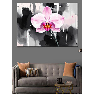 Sulu Boya Orkide Dekoratif Kanvas - Mdf Ahşap Tablo 70x100 cm