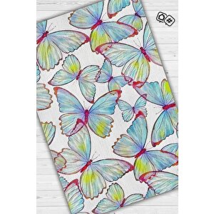 Kelebekler Çok Renkli Dekoratif Halı Dokuma Taban Hayvan Baskılı Özel Tasarım Halı 200x300 cm