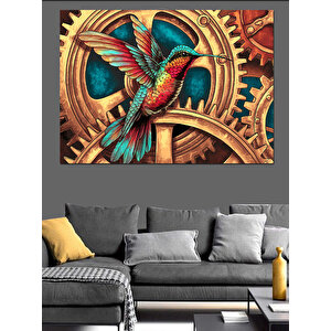 Dişli Çark Kelebek Dekoratif Kanvas - Mdf Ahşap Tablo 50x70 cm