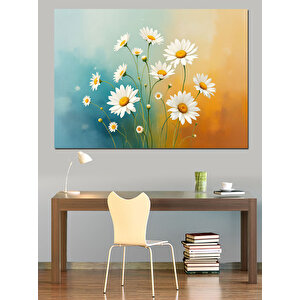 Papatya Çiçekleri Dekoratif Kanvas - Mdf Ahşap Tablo 50x70 cm