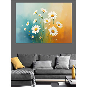 Papatya Çiçekleri Dekoratif Kanvas - Mdf Ahşap Tablo 50x70 cm
