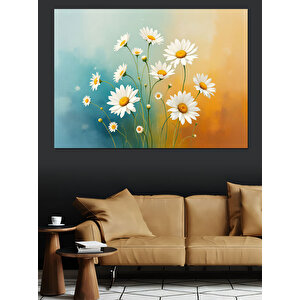 Papatya Çiçekleri Dekoratif Kanvas - Mdf Ahşap Tablo 50x70 cm